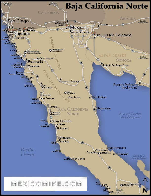 Map Of Baja California Mexico Mike Nelson