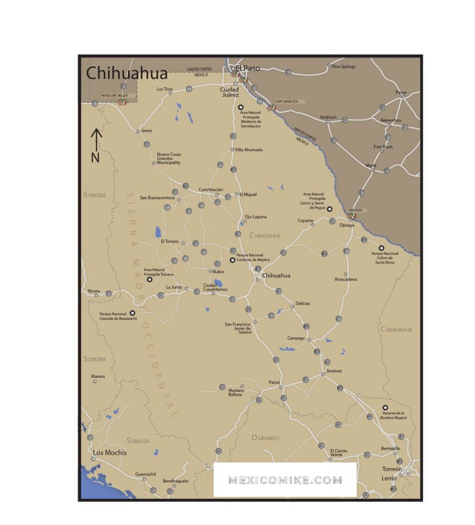 Chihuahua State Map
