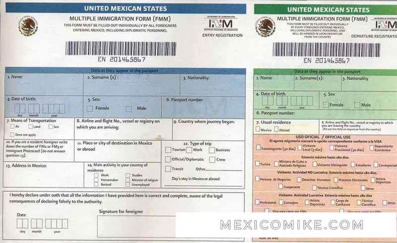 travel form for mexico