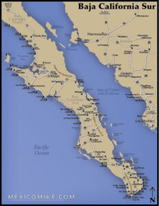 MAP OF BAJA CALIFORNIA SUR