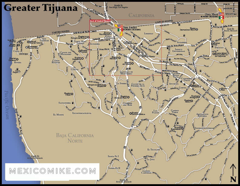Tijuana Map Mexico Mike Nelson