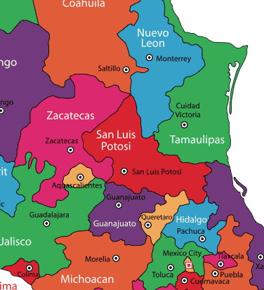 San Luis Potosi on Map
