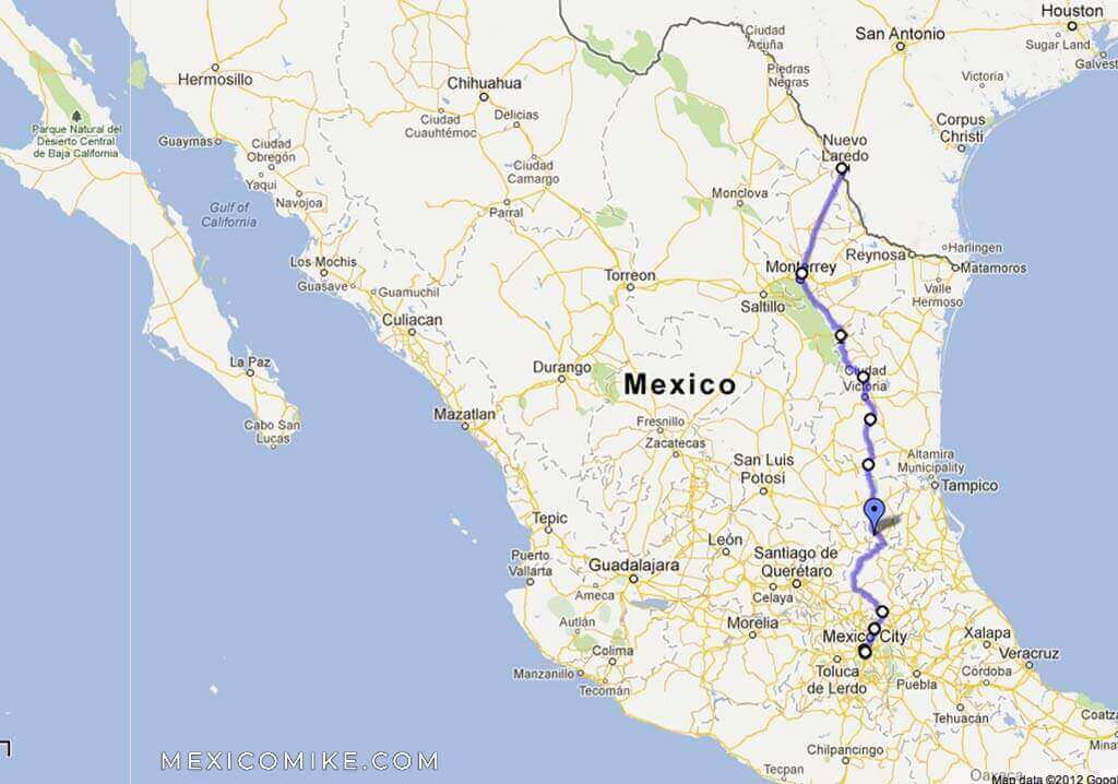 The Panamerican Highway (MEX-85) from Laredo to Mexico City
