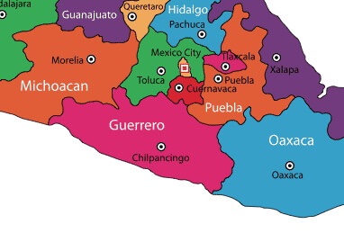 Guerrero on a map
