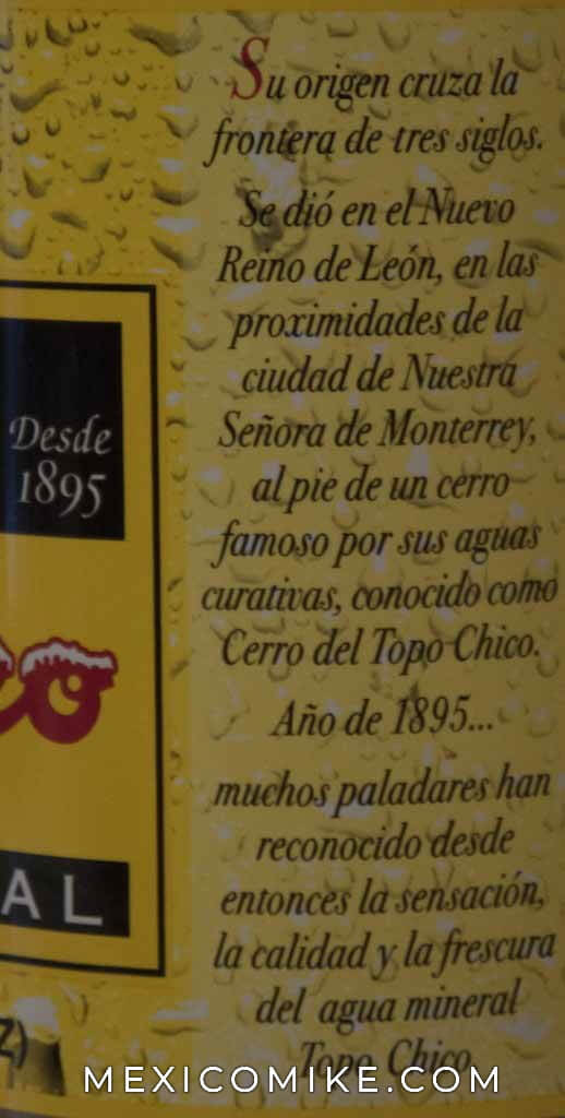 Topo Chico Story on the Label