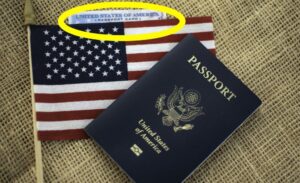 Passport card behind passbook